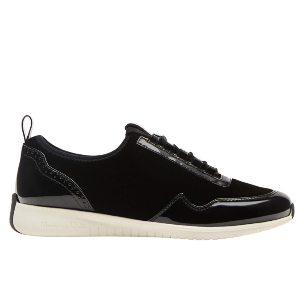 Massimo Dutti Black Velvet Sneakers